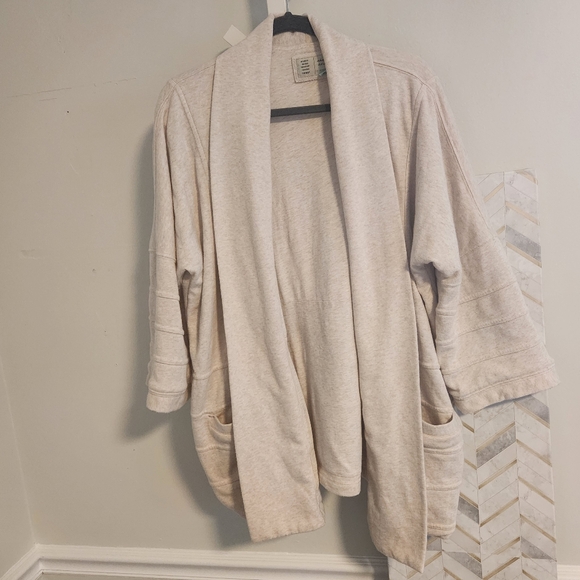 🌸 Anthropologie Marian Fleece Kimono Cardigan - Oatmeal Medium Large - Picture 6 of 9